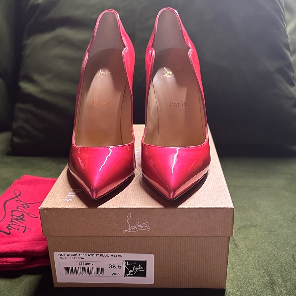 Christian Louboutin Hot Pink Patent Leather Heels